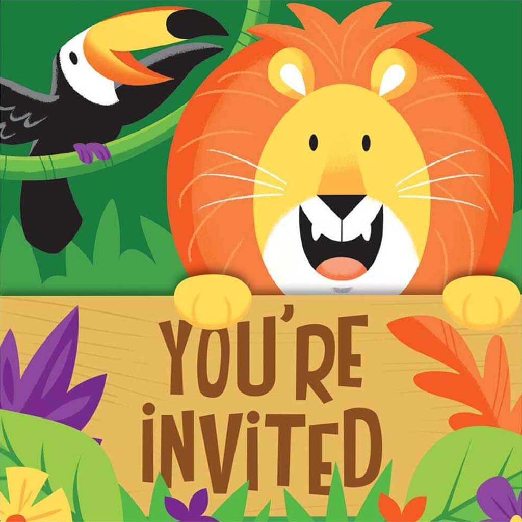 Jungle Safari Gatefold Invitations 8ct