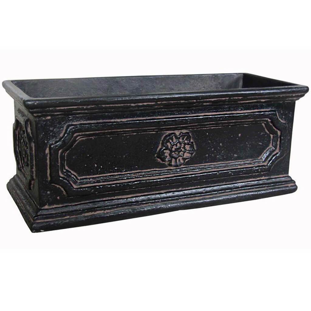 Charcoal Floral Planter with Handle, 8in