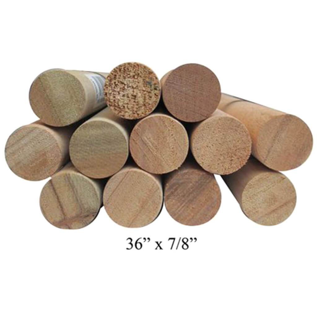 Hardwood Dowels 7/8in x 36in Brown