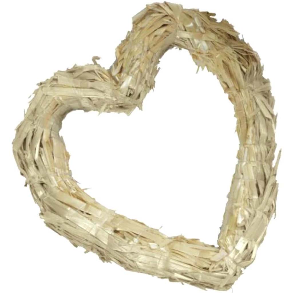 Straw Heart 12in Clear Wrap