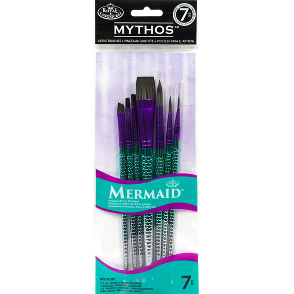 Mythos Mermaid Black Taklon Brush Set 7pcs