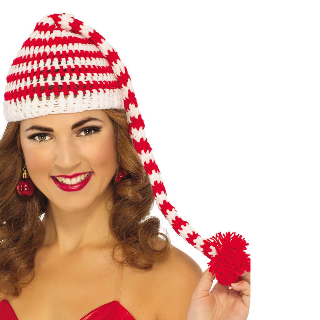 Candy Cane Striped Crochet Beanie