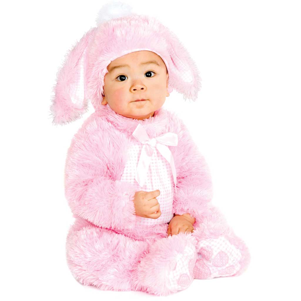 Plush Pink Bunny White Pink Costume