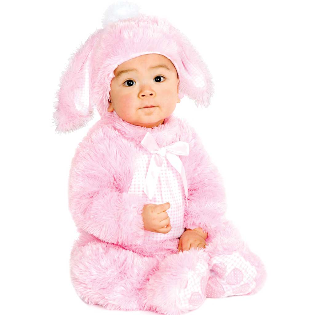 Plush Pink Bunny White Pink Costume