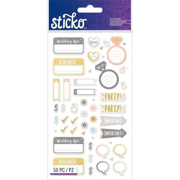 Sticko Classic Wedding Planner Stickers – Elegant Wedding Planning & Scrapbooking Stickers