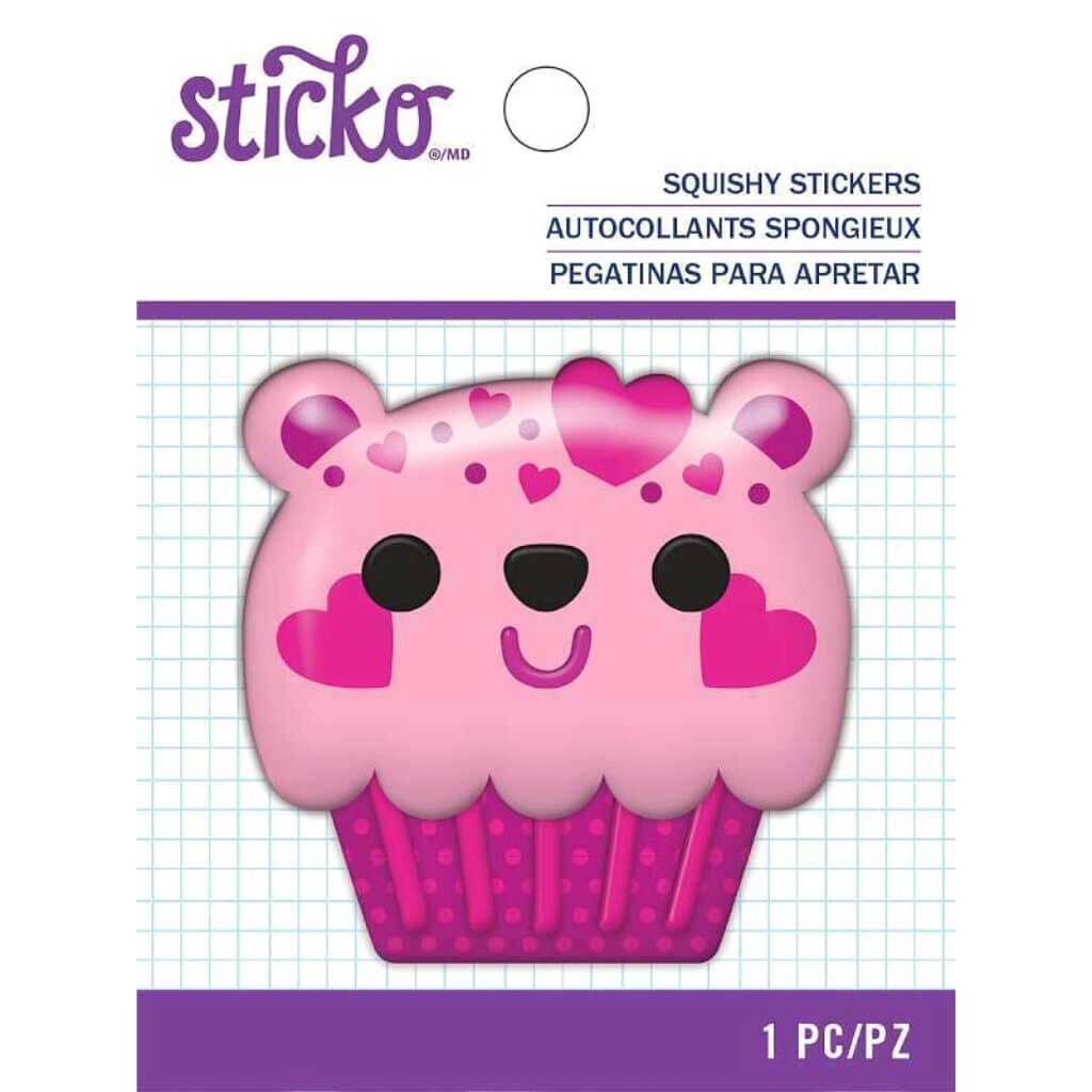 Bear Cupcake Squishy Sticker