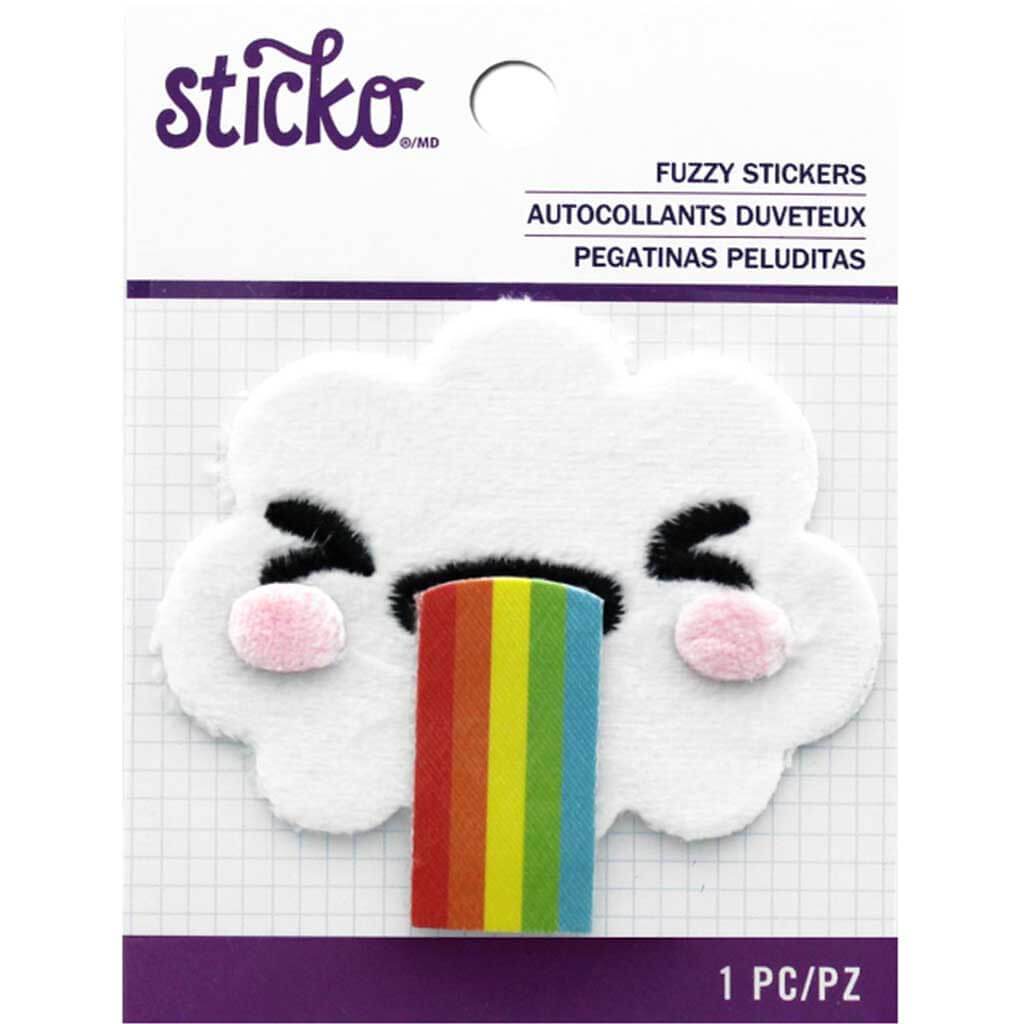 Rainbow Cloud Fuzzy Sticker