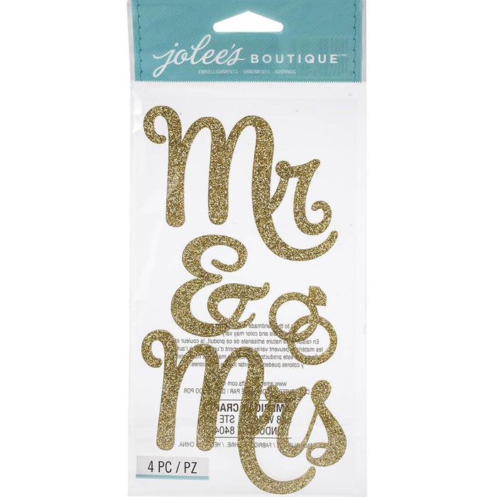 Jolee's Boutique Mr. & Mrs. Themed Embellishments 4 Pack