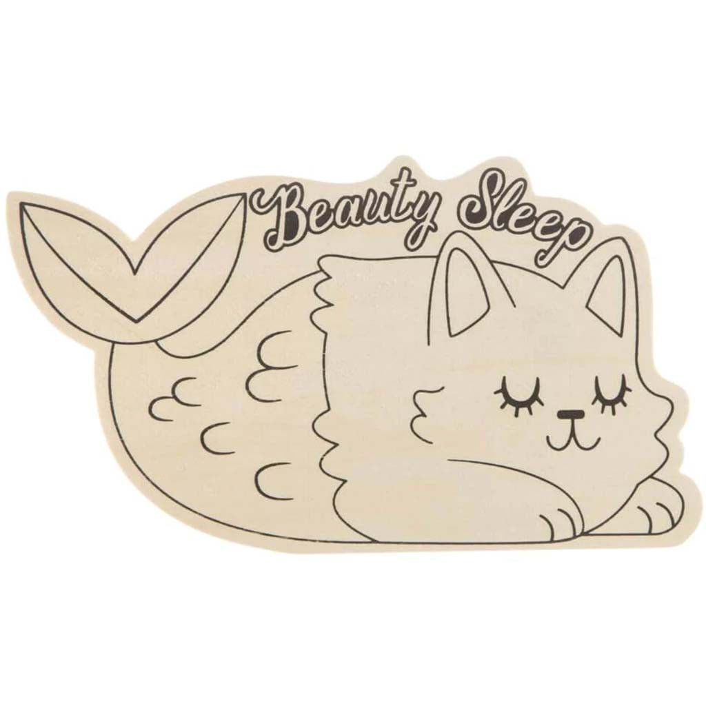 Wood Word Cat Beauty Sleep