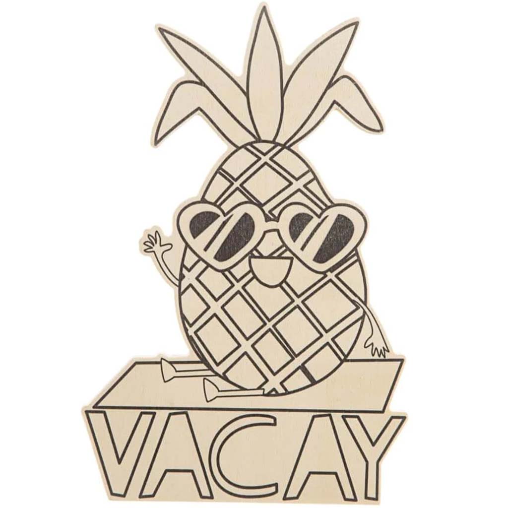 Wood Word Pineapple Vacay