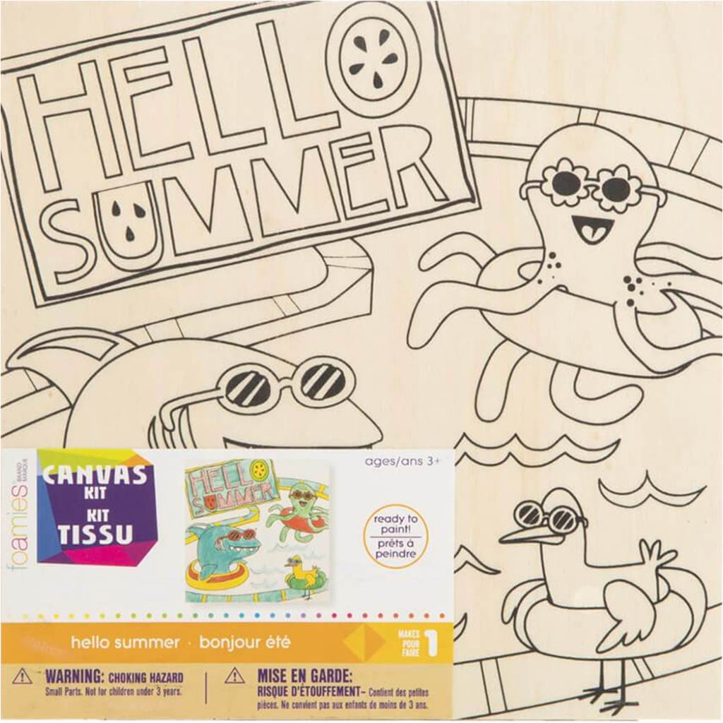 Hello Summer Wood Canvas Painting Set