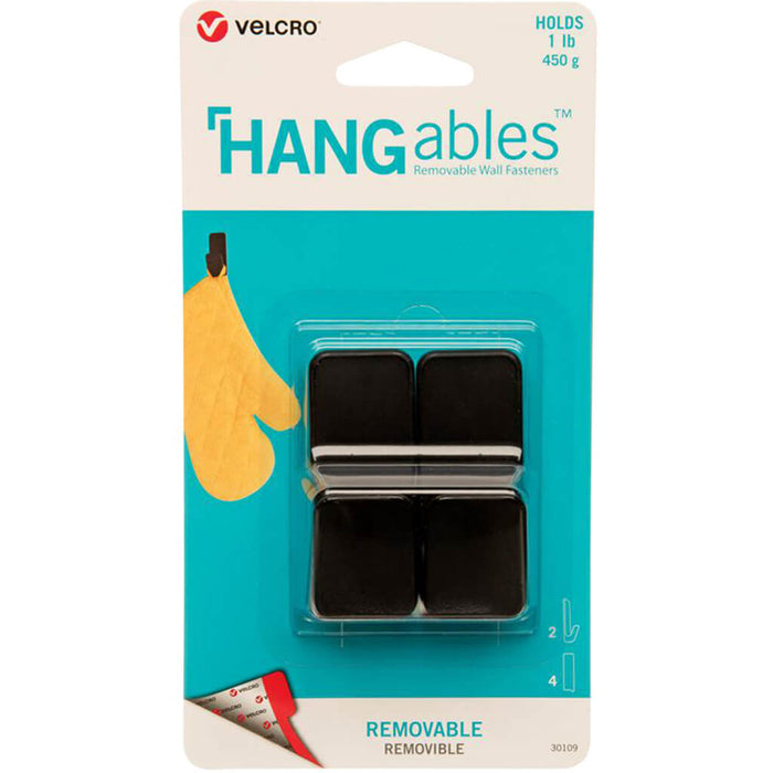 Removable Wall Fasteners Black Micro 4ct