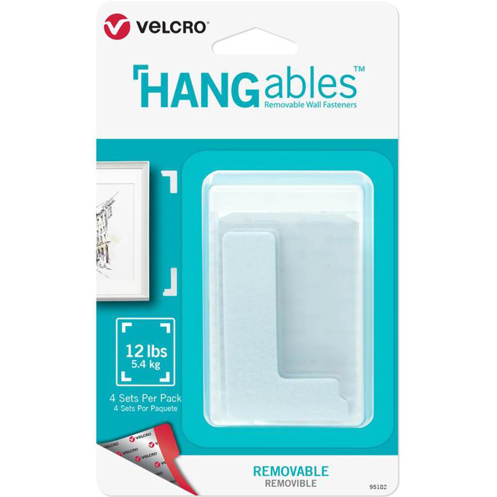 Velcro Hangables Corners 4ct 3in x 1-3/4in