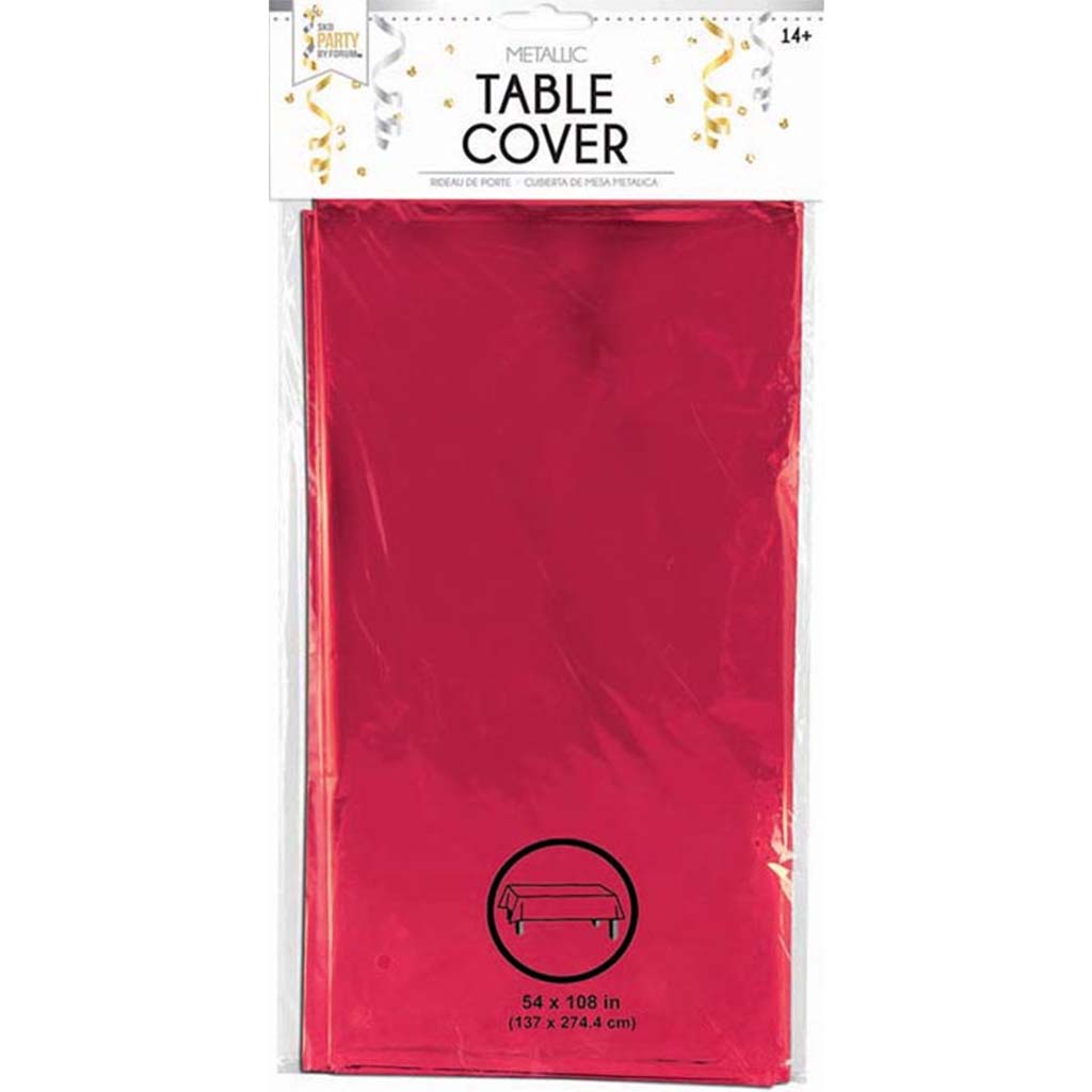 Table Cover Metallic Red, 54in X 108in