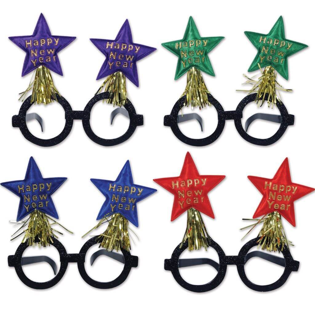 New Year Bopper Glasses Star Glittered