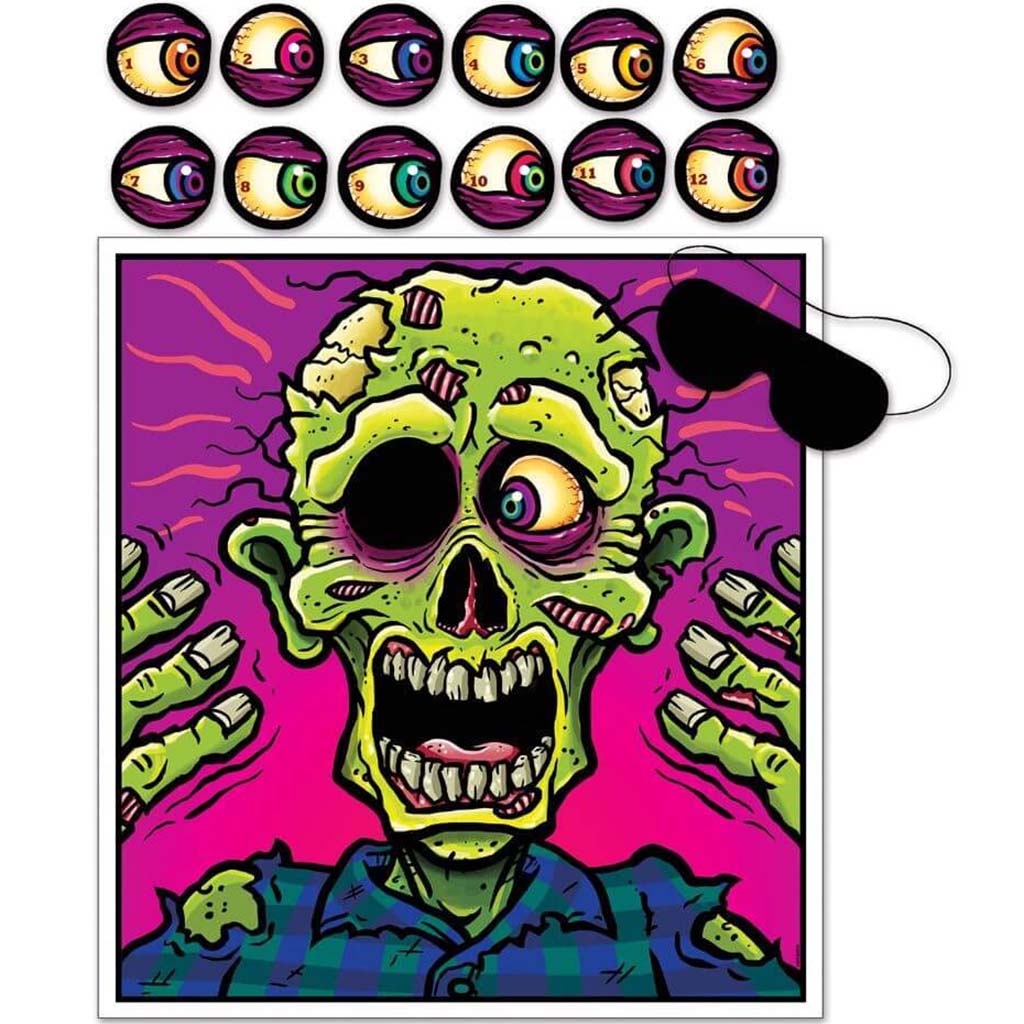 Zombie Pin The Eyeball Game 19&quot; x 17.5in