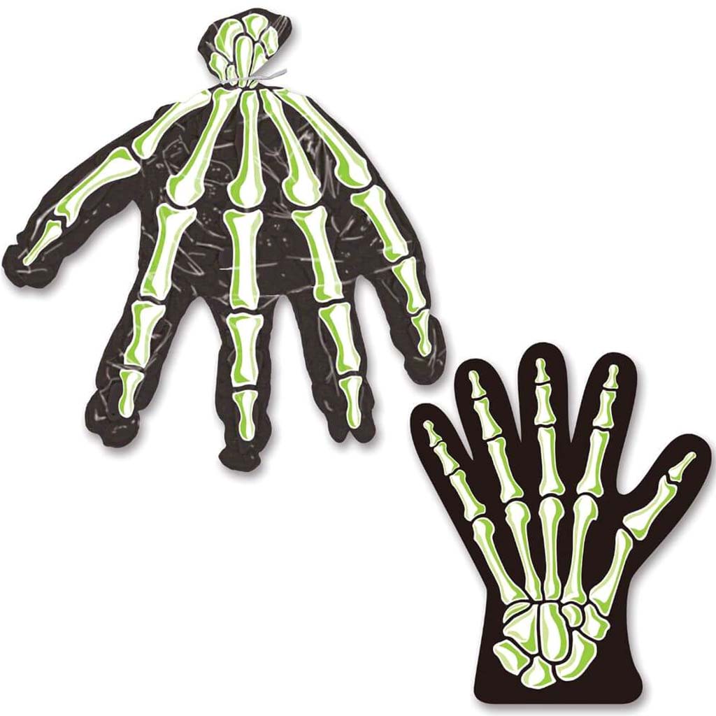 Treat Bags Skeleton Hand 9in x 11in