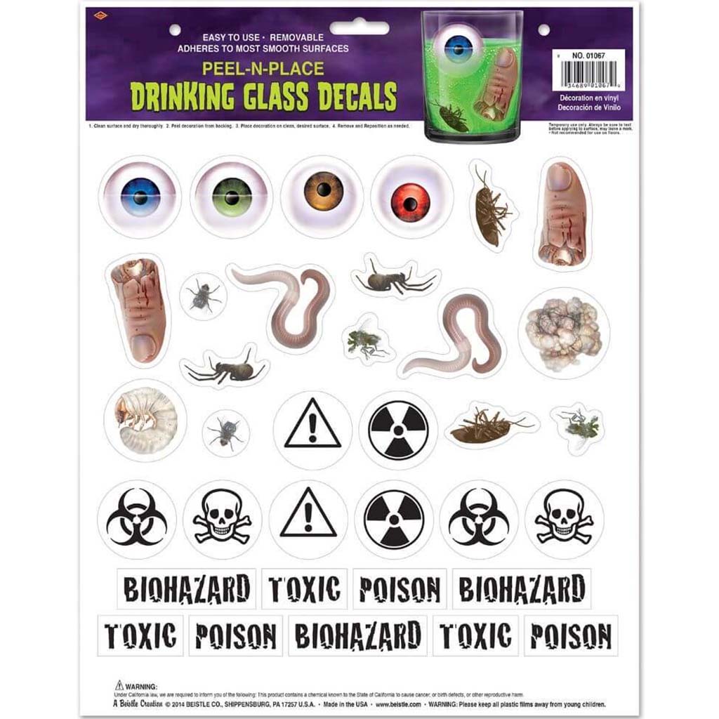 Peel 'N Place Drinking Glass Decals 12in x 15in