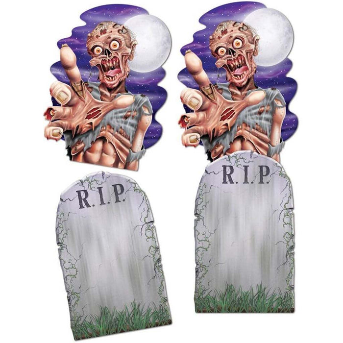 Cutouts Jumbo Tombstone & Zombie 24.5in