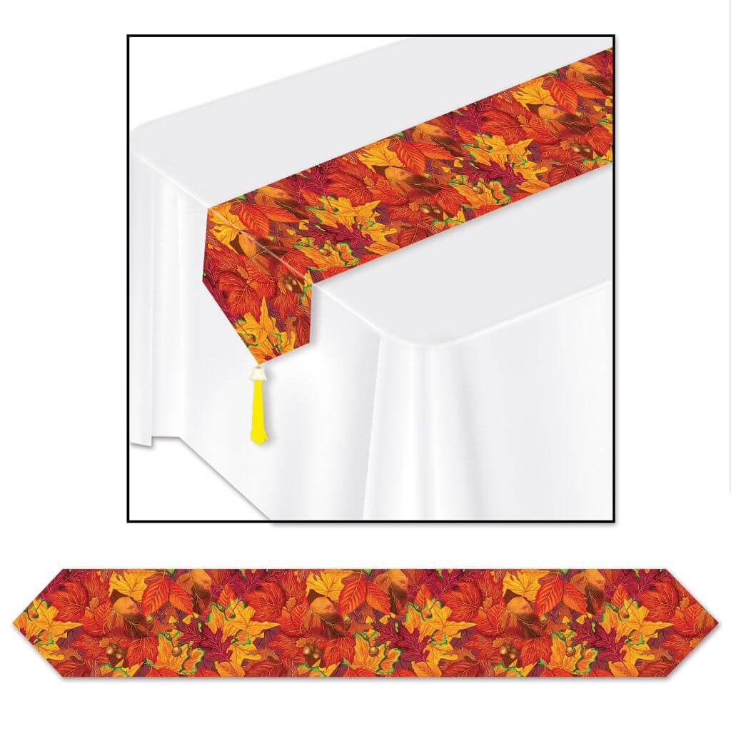 Table Runner Printed Fall Leaf 11in x 6ft