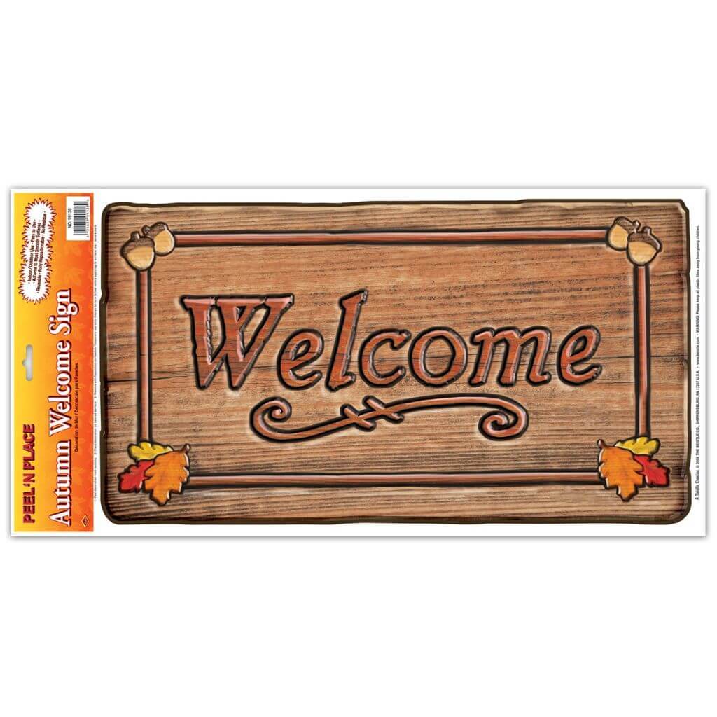 Peel &#39;N Place Autumn Welcome Sign 12in x 24in