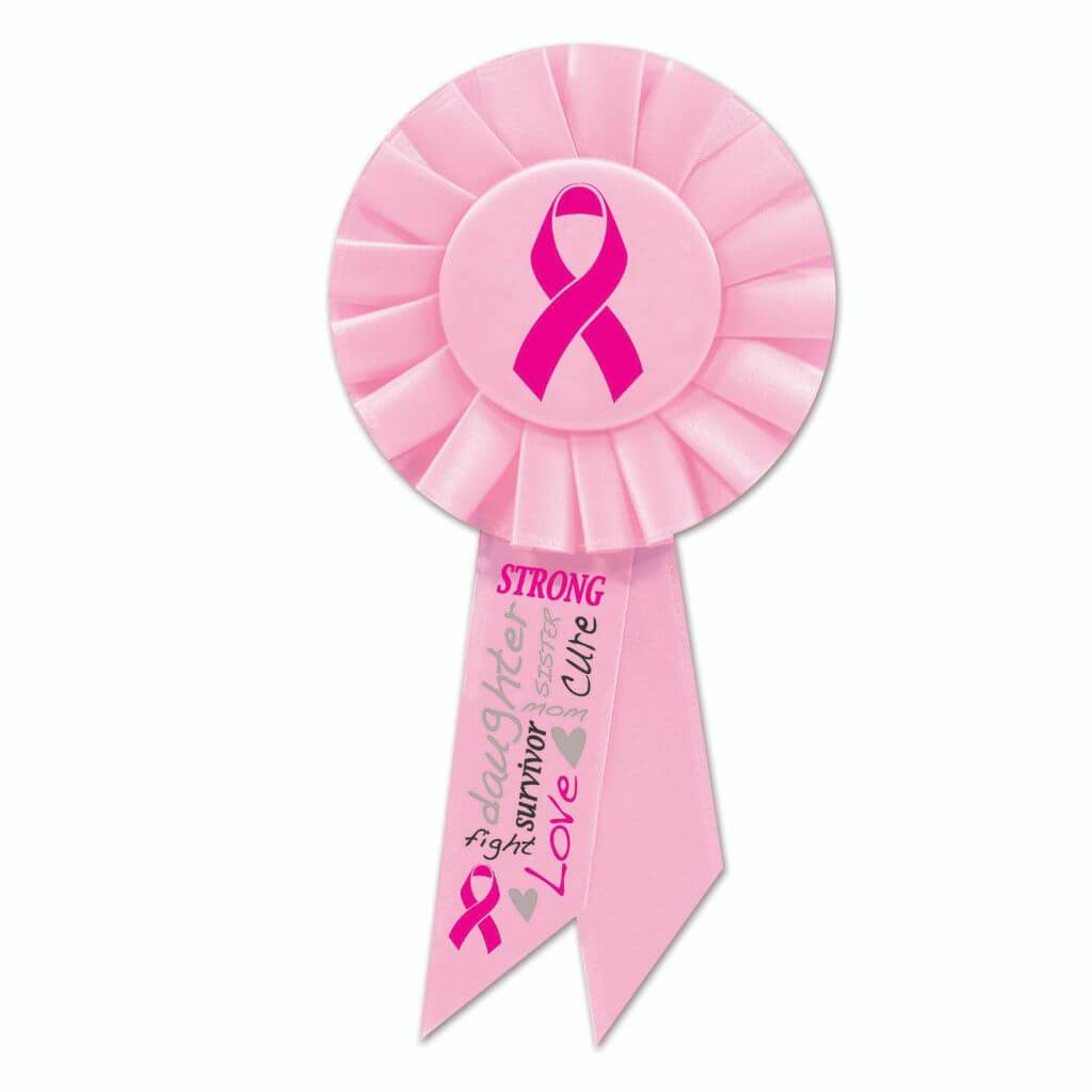 Pink Ribbon Rosette 3.25in x 6.5in