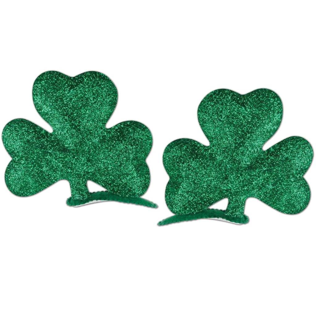 Hair Clips Glittered Shamrock