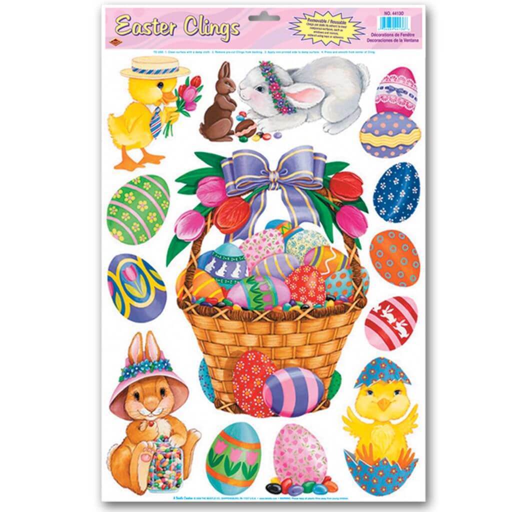 Clings Easter Basket &amp; Friends 12in x 17in