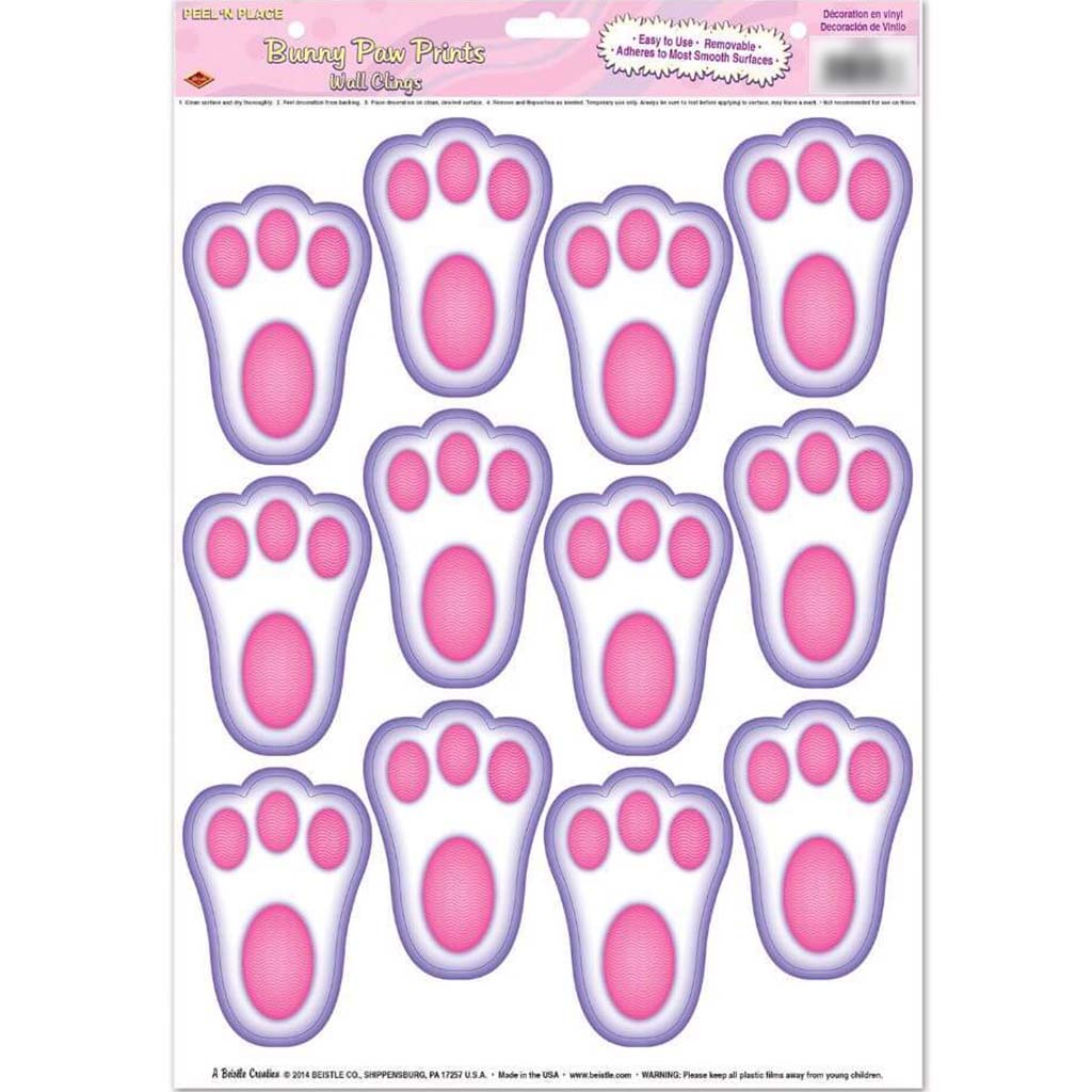 Peel &#39;N Place Bunny Paw Prints 12in x 17in