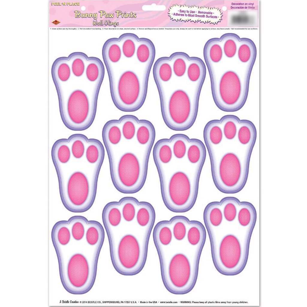 Peel &#39;N Place Bunny Paw Prints 12in x 17in