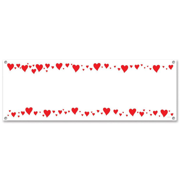 Hearts Sign Banner 5ft x 21in