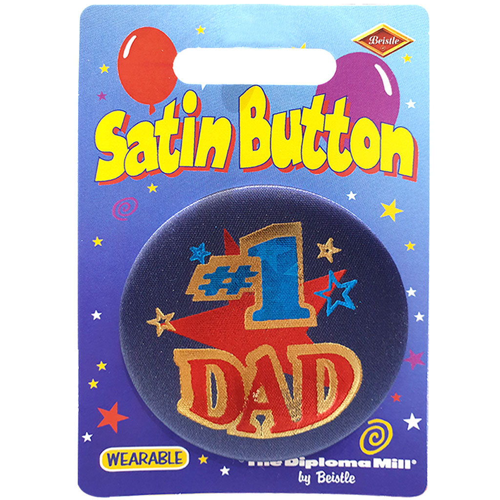 Satin Button #1 Dad 2in