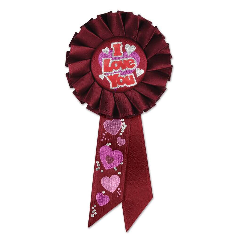 I Love You Rosette 3.25in x 6.5in