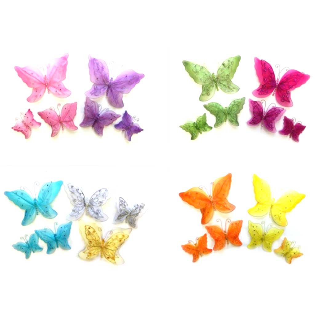 3D Butterfly Clip Decor 7in