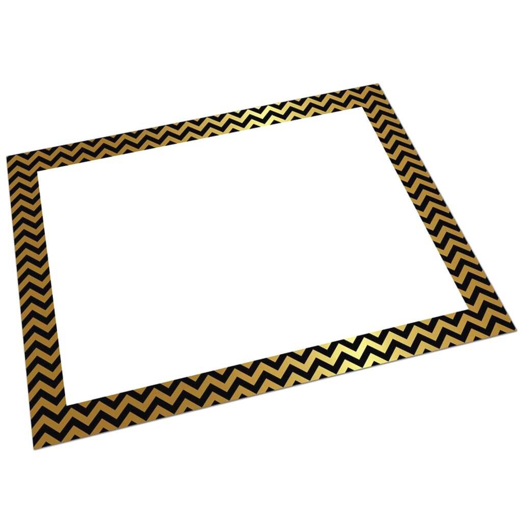 Foil Poster Board 22in x 28in Gold/Black Chevron