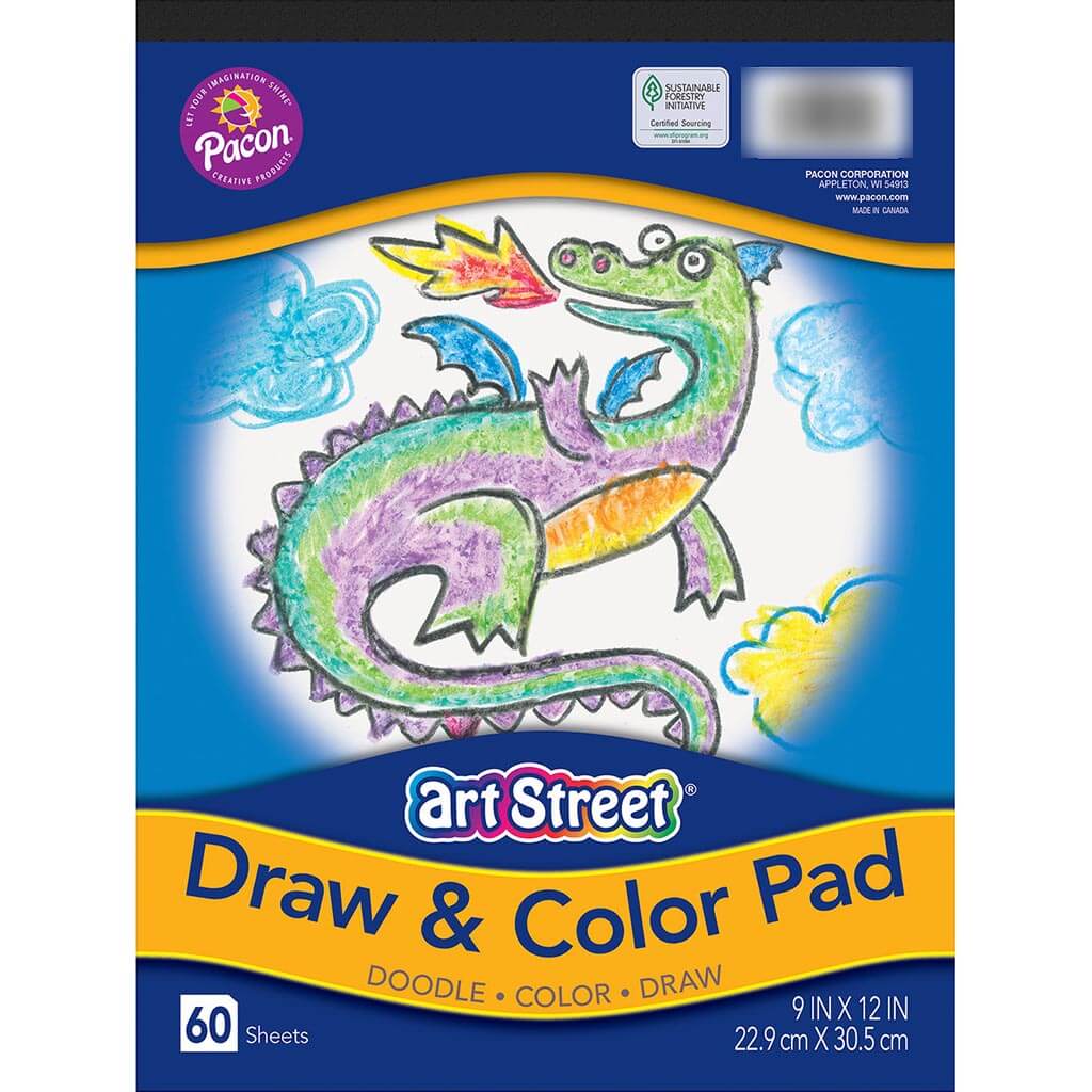 Draw &amp; Color Pad 9in x 12in White