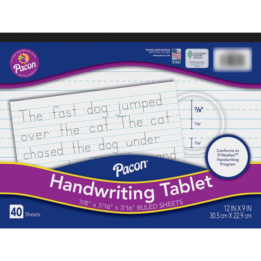 Handwriting Tablet 7/8in 12in x 9in White