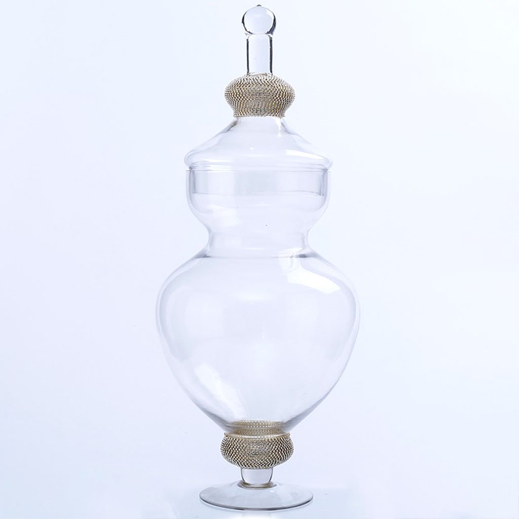 Clear Jar with Lid, H:22in D:9.5in