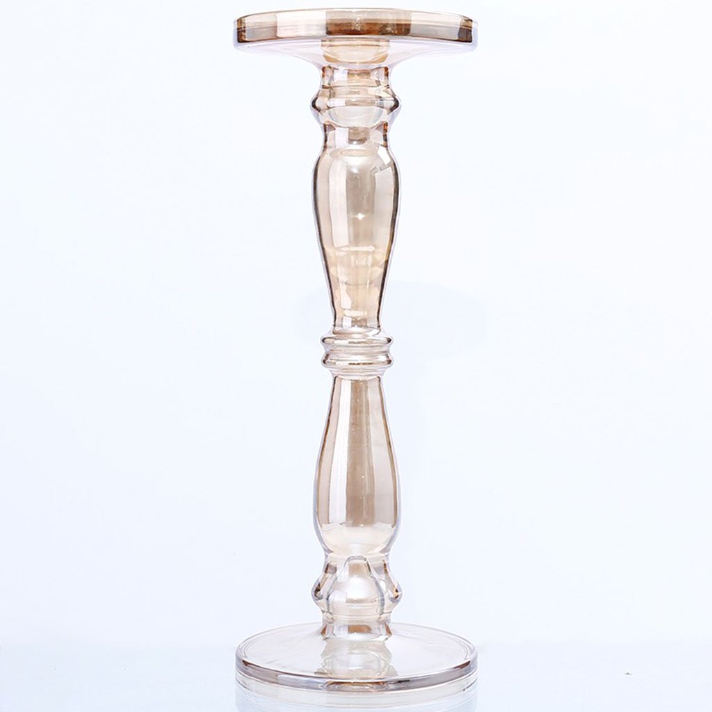 Gold Clear Candleholder H:14in D:5in