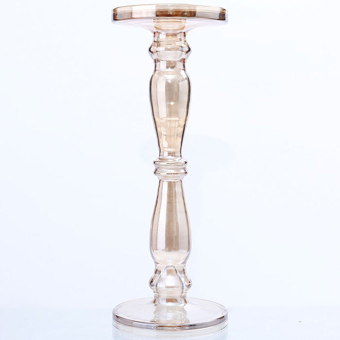 Gold Clear Candleholder H:14in D:5in