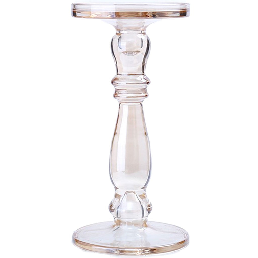 Gold Clear Candleholder, H:10.5in D:5in