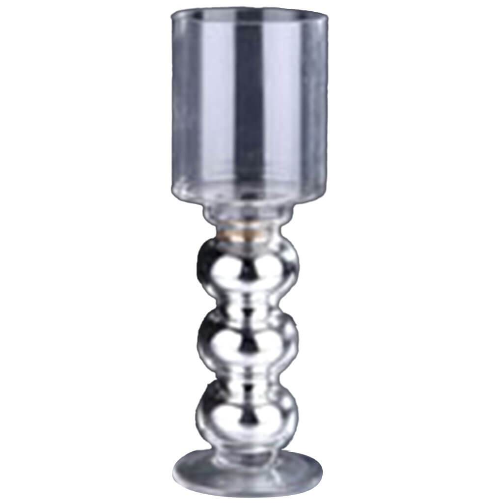 Clear Glass Candleholder, H:14in D:4.5in