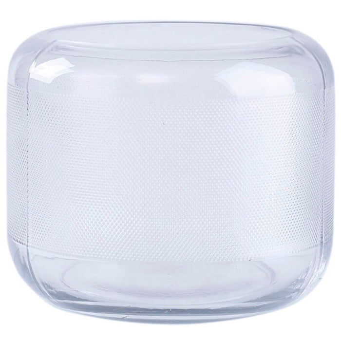 Clear Glass Vase, H:6in D:7in