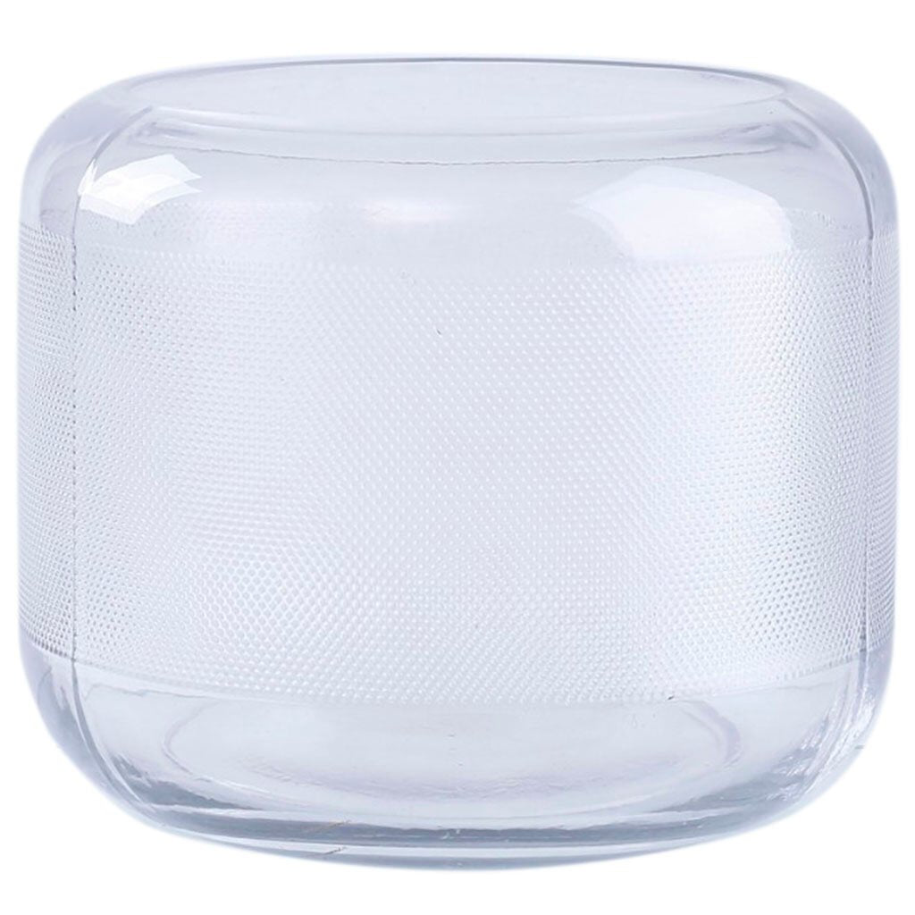 Clear Glass Vase, H:6in D:7in