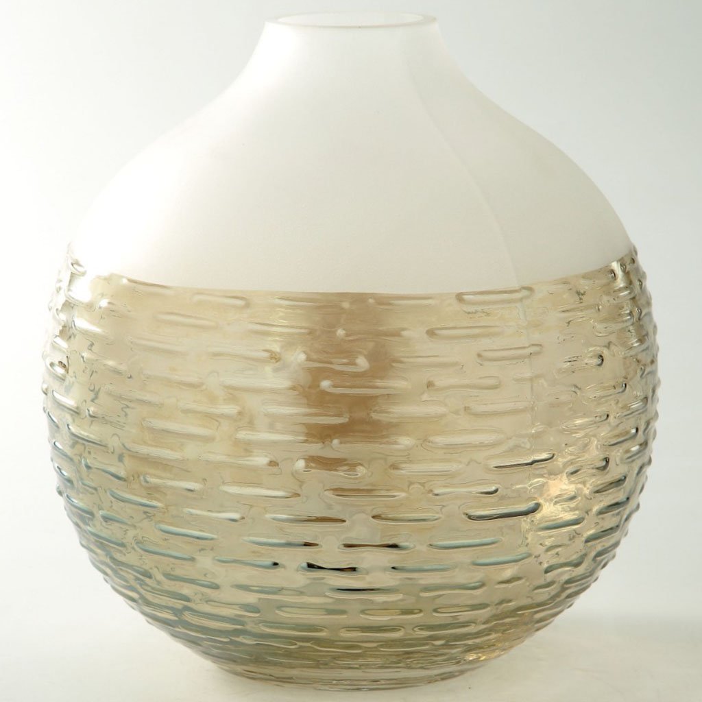 Amber Glass Vase H:8.5in D:8in