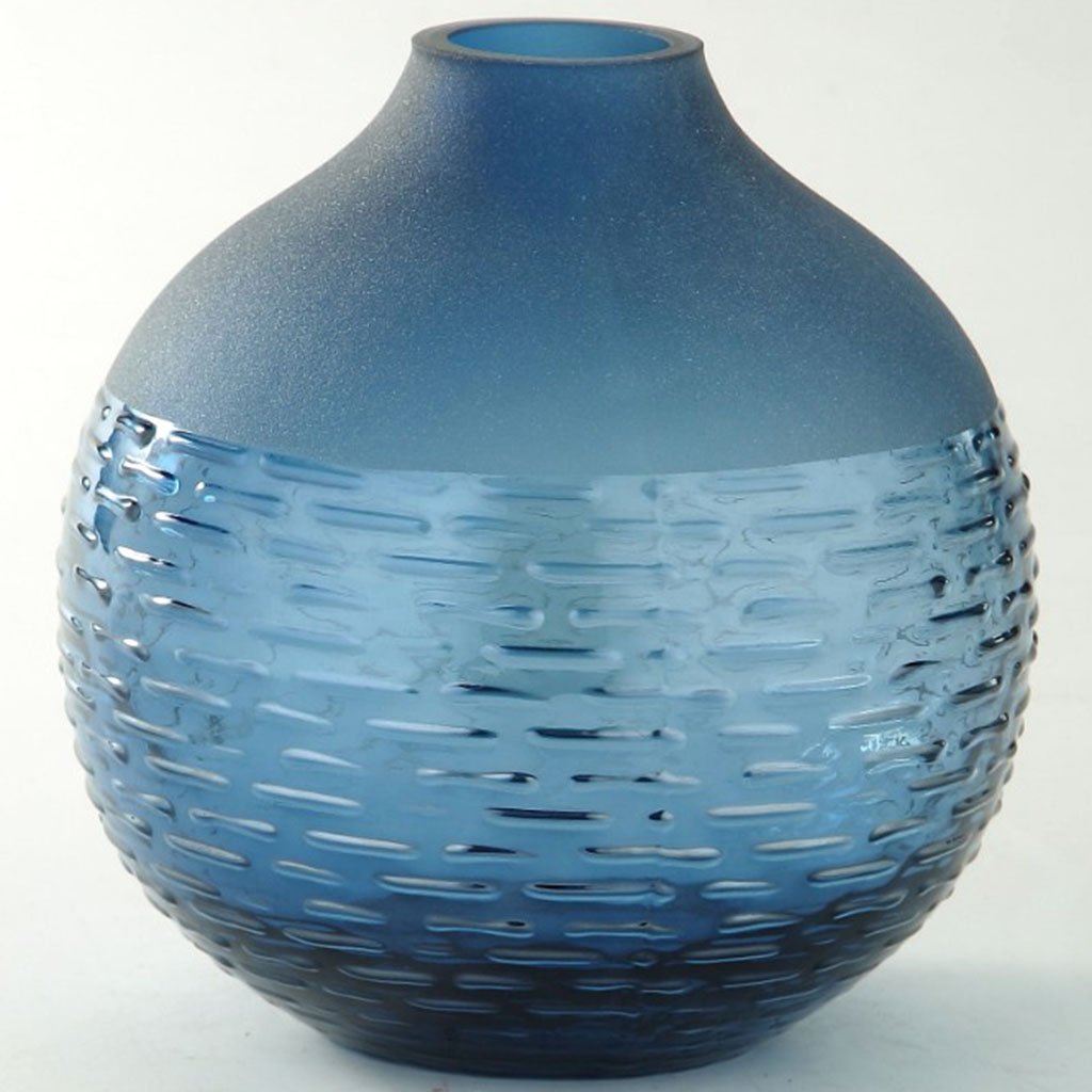 Blue Glass Vase H:6in D:6in