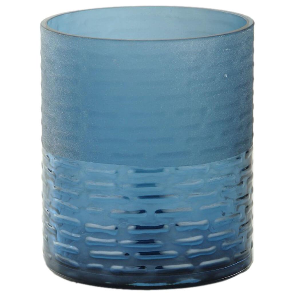 Blue Glass Vase H:5.5in D:4.5in