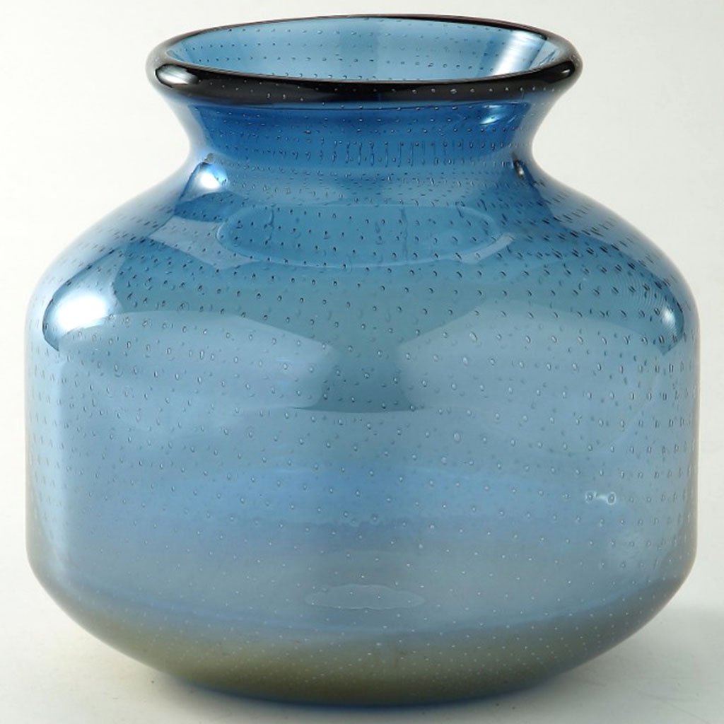 Blue Glass Vase H:6in D:6in