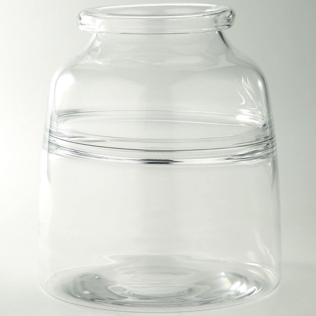 Clear Glass Vase H:10.5in D:9.5in