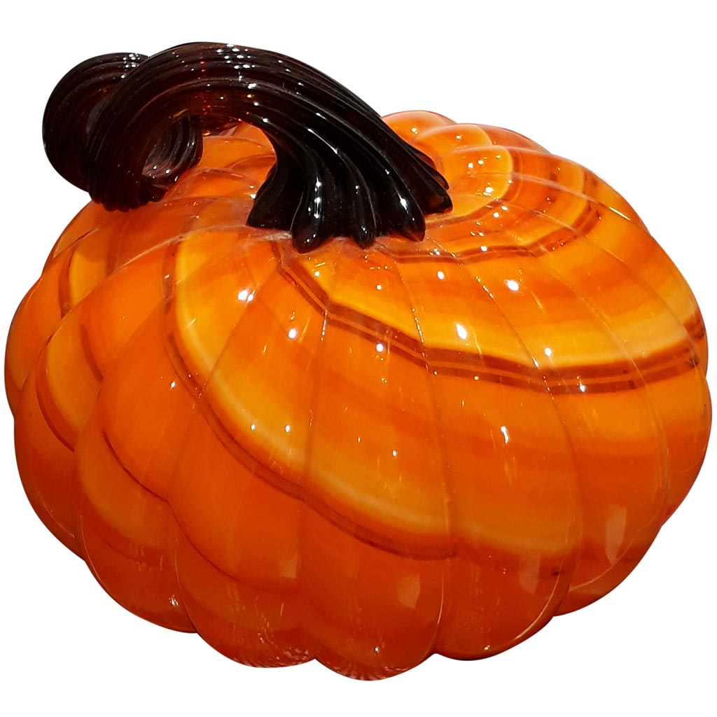 Glass Pumpkin H:4.5inD:5in